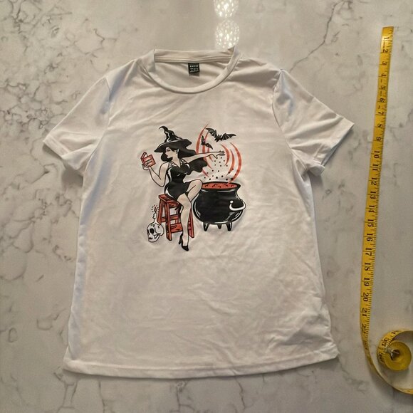 Vintage inspired pinup tee - Skull witch cauldron - Picture 5 of 11